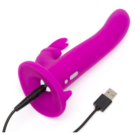 Happyrabbit Strap-On - nyuszis felcsatolható vibrátor lila