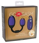 GoGasm Pussy & Ass - akkus, rádiós vibrációs tojás duó lila-fekete