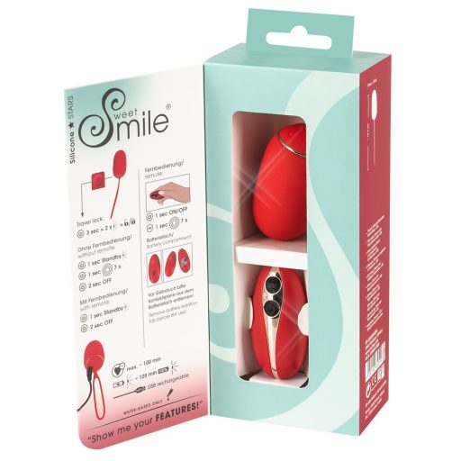 SMILE Love Ball - akkus, rádiós vibrációs tojás piros