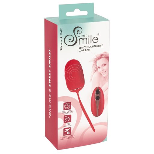 SMILE Love Ball - akkus, rádiós vibrációs tojás piros