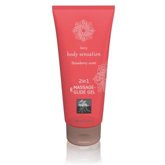 Shiatsu 2in1 Strawberry scent - masszázs síkosító - eper 200ml