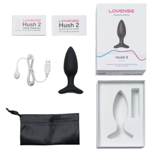 LOVENSE HUSH 2 S - okos anál vibrátor (38 mm, fekete)