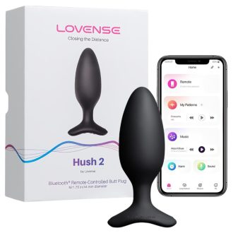 LOVENSE HUSH 2 M - okos anál vibrátor (45 mm, fekete)