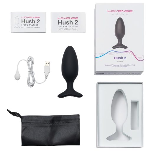 LOVENSE HUSH 2 M - okos anál vibrátor (45 mm, fekete)