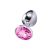 Sunfo - fém anál dildó kővel (ezüst-pink)