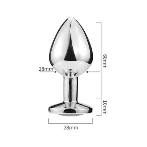 Sunfo - fém anál dildó kővel ezüst-pink