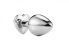 Sunfo - fém anál dildó szív alakú kővel (ezüst-fehér)