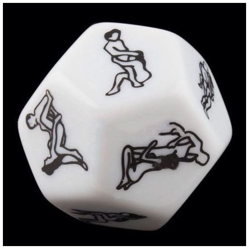 12 oldalú szex dobókocka - fehér