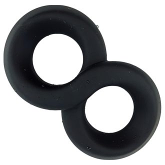   Pulselock Taur - dupla pénisz- és heregyűrű (fekete) - 20mm