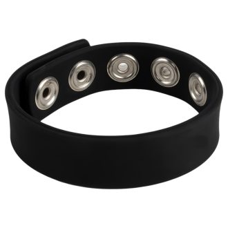   Pulselock Forge - állítható patentos szilikon péniszgyűrű (fekete) - 228mm