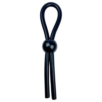   Pulselock Forge - állítható lasszós szilikon péniszgyűrű (fekete)