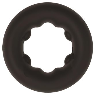   Pulselock Cocktura - pöttyös szilikon péniszgyűrű (fekete) - 27mm