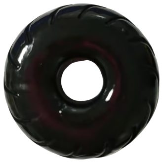   Pulselock Forge - fekete kerék mintás TPE péniszgyűrű (19 mm)