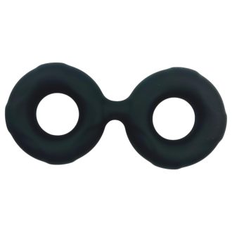   Pulselock Taur - dupla pénisz- és heregyűrű (fekete) - 25mm