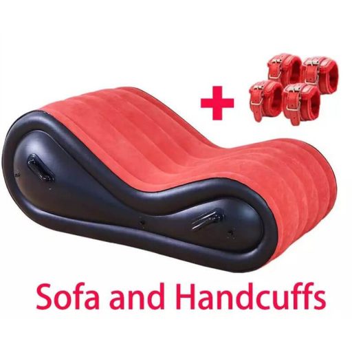 Magic Pillow - Felfújható BDSM bútor - bilincsekkel - nagy piros