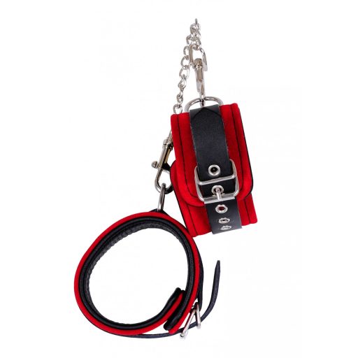 ZADO - bőr bokabilincs piros