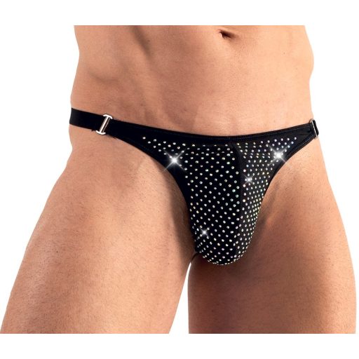 Svenjoyment - strasszos, csillogó férfi tanga (fekete)