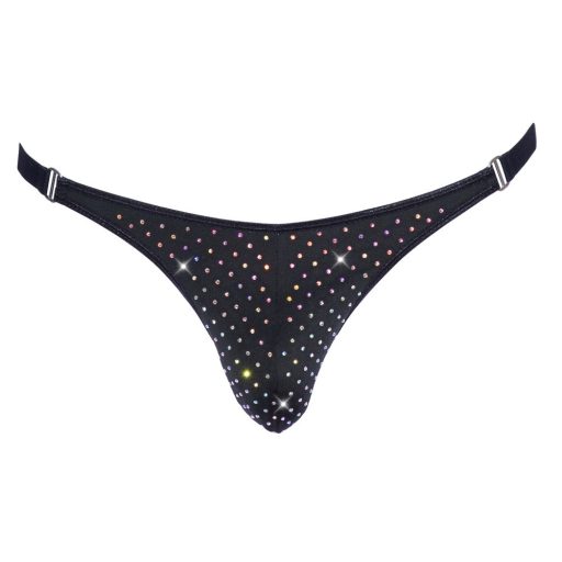 Svenjoyment - strasszos, csillogó férfi tanga (fekete)