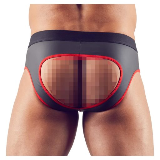 Svenjoyment - nyitott férfi alsó, jockstrap fehérnemű (fekete)