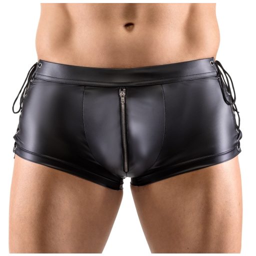 Svenjoyment - oldalt fűzős fényes férfi boxer (fekete)