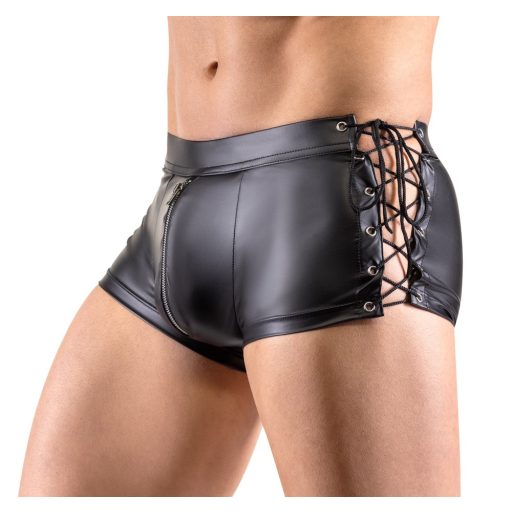 Svenjoyment - oldalt fűzős fényes férfi boxer (fekete)