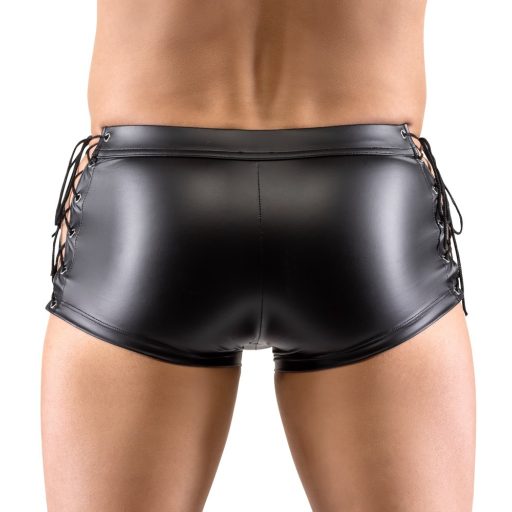 Svenjoyment - oldalt fűzős fényes férfi boxer (fekete)
