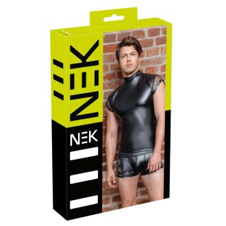 NEK - szegecses, necc betétes férfi felső fekete