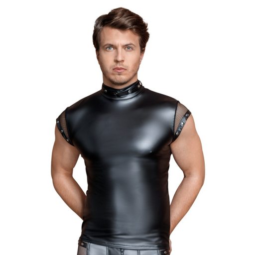 NEK - szegecses, necc betétes férfi felső fekete