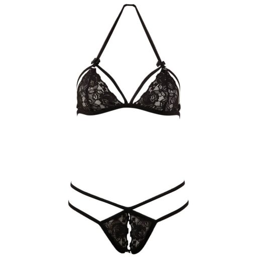 Cottelli - Nyitott csipkeszett fekete