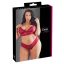 Cottelli Plus Size - puha csipke melltartó szett (piros)