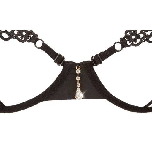 Cottelli - csillogó hímzett melltartó szett fekete