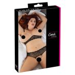Cottelli Plus Size - gyöngyös melltartó szett fekete