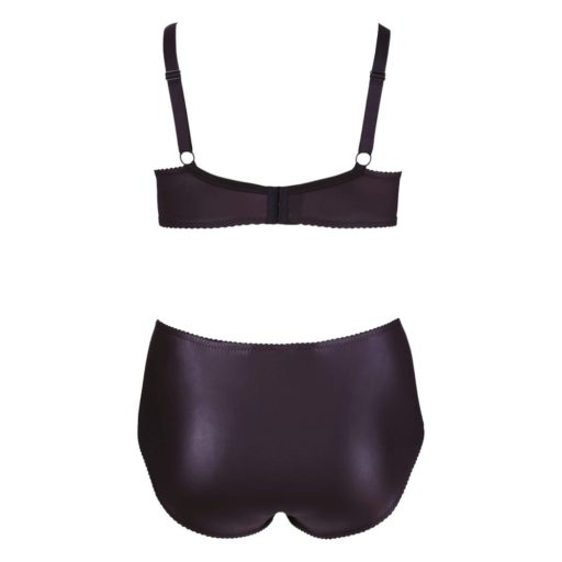 Cottelli Plus Size - keresztpántos melltartó és bugyi (fekete)