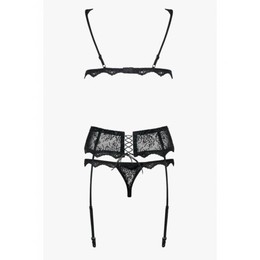 Obsessive Emperita - apró hímzéses fehérnemű szett fekete