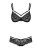Obsessive 860-SET-1 - pántos rózsás csipke melltartó szett fekete