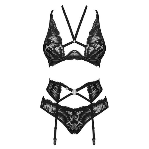 / Obsessive Alessya - csipke fehérnemű szett fekete