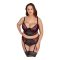 Cottelli Plus Size - állítható melltartó szett (piros)