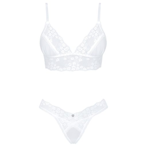 Obsessive Set Heavenlly - csipkés melltartó szett (fehér)