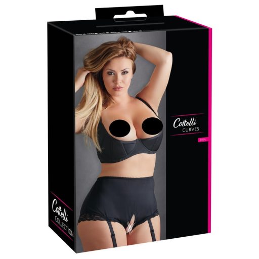 / Cottelli Plus Size - merevített mellemelő fekete