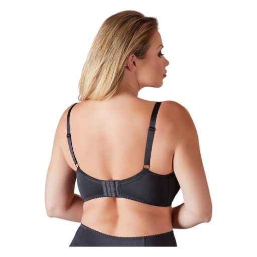 Cottelli Plus Size - merevített push-up melltartó (fekete)