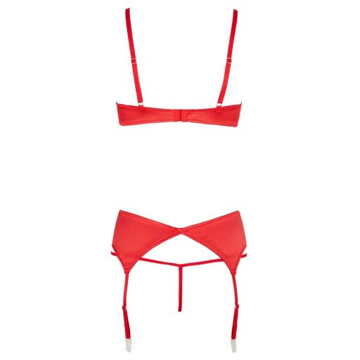 Cottelli - szíves nyitott push-up melltartó szett (piros)