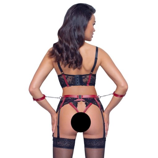 Cottelli Bondage - Matt, csipkés mellemelő szett piros