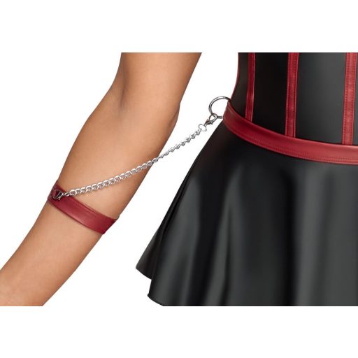 Cottelli Bondage - fényes szett karrögzítőkkel fekete-piros