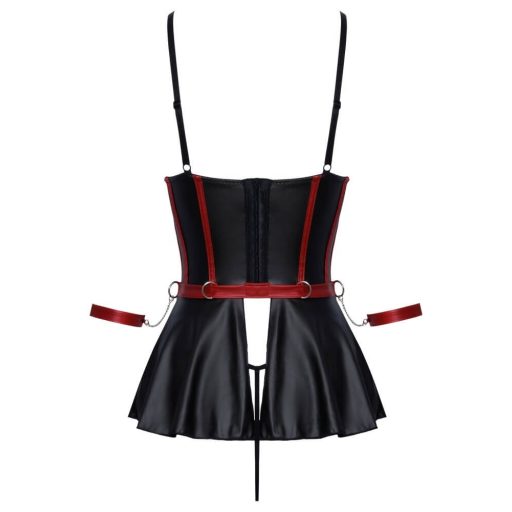 Cottelli Bondage - fényes szett karrögzítőkkel fekete-piros