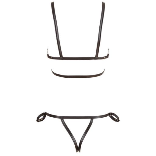 / Cottelli Bondage - fényes dísz testhám bikini (fekete)