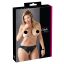 Cottelli Plus Size - csipkés, nyitott alsó fekete