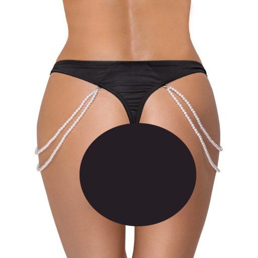 Cottelli - luxus, hímzett gyöngyös tanga fekete