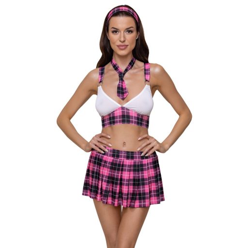 Cottelli - kockás diáklány jelmez szett pink