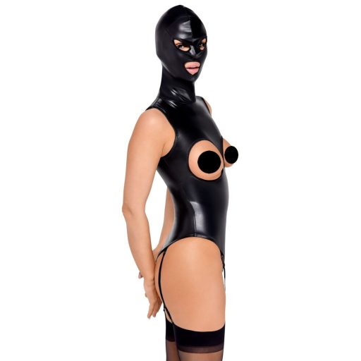 Bad Kitty - alul-felül nyitott body és szopó maszk (fekete)