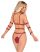 Bad Kitty - szegecses bondage body piros